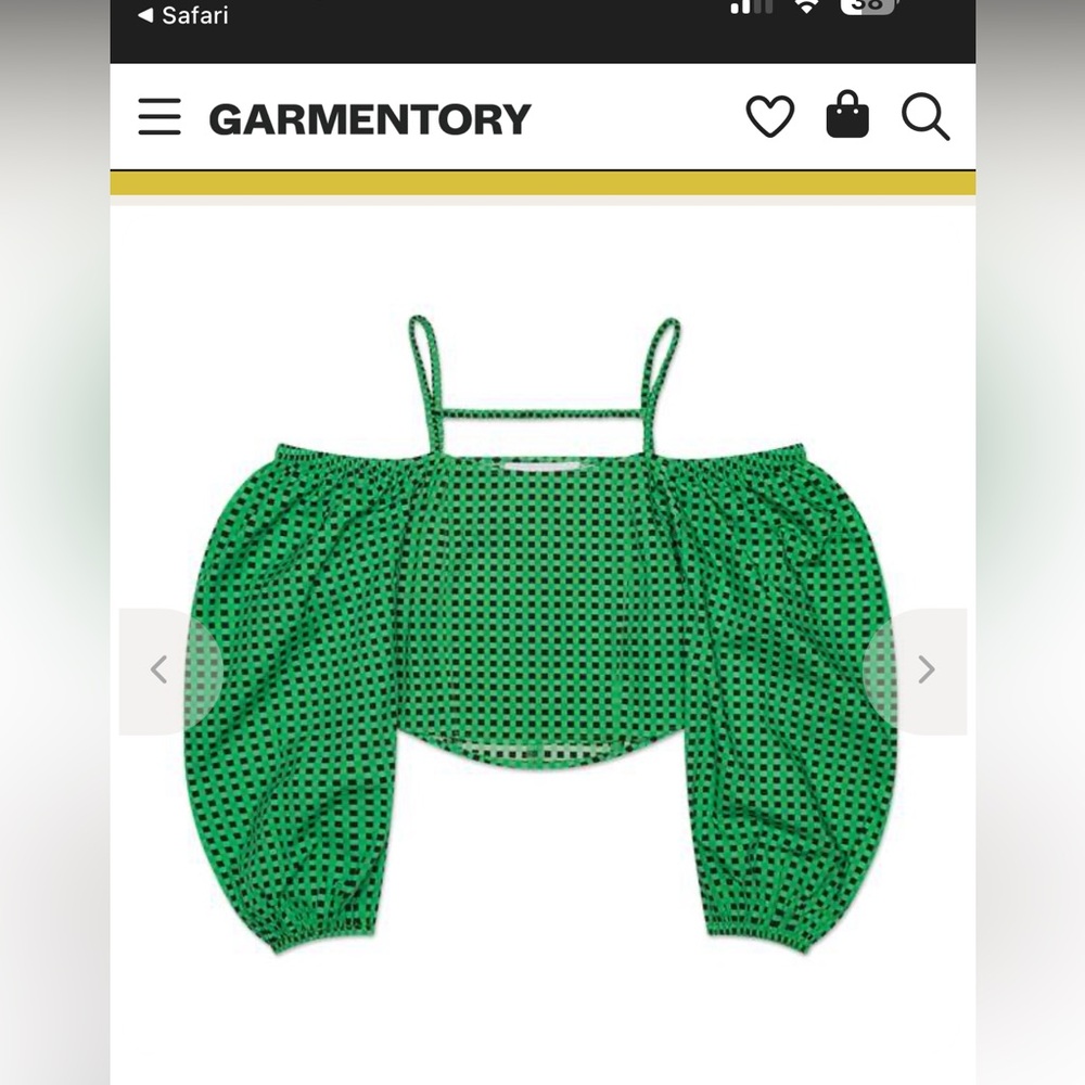 Rationalle green shirin crop top size small